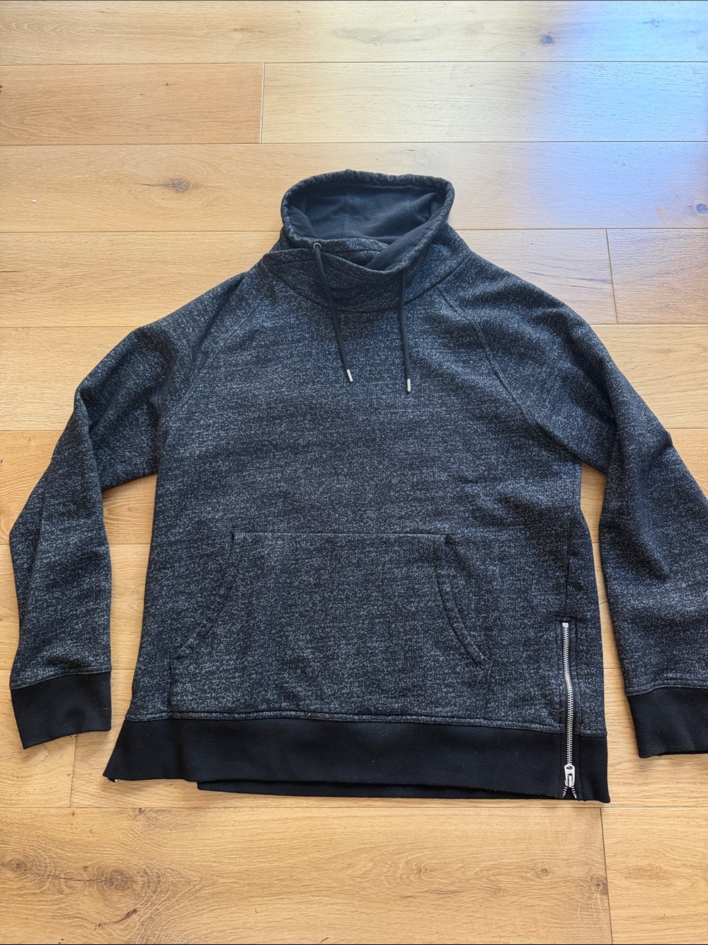 H&M Men's Funnel Neck Pullover Hoodie - Charcoal